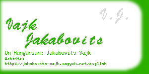 vajk jakabovits business card
